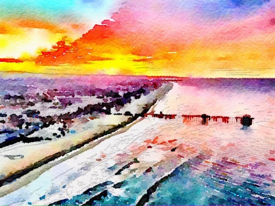 Huntington Beach Pier, in Waterlogged by Sandra LeMon