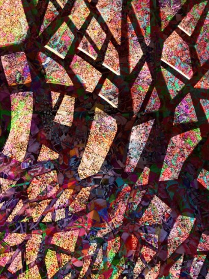 On the Move - Palo Alto Art Center, photo collage, printed on white aluminum composite